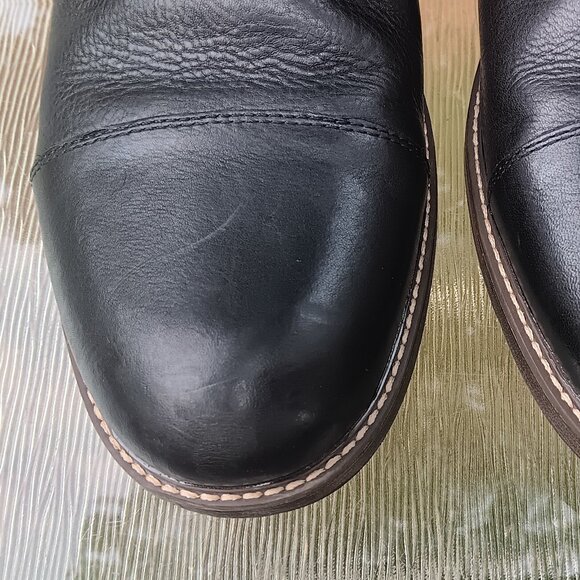 Men's Aston Grey Lollan Black Leather Ankle Boots Size 10.5 M - Picture 7 of 12